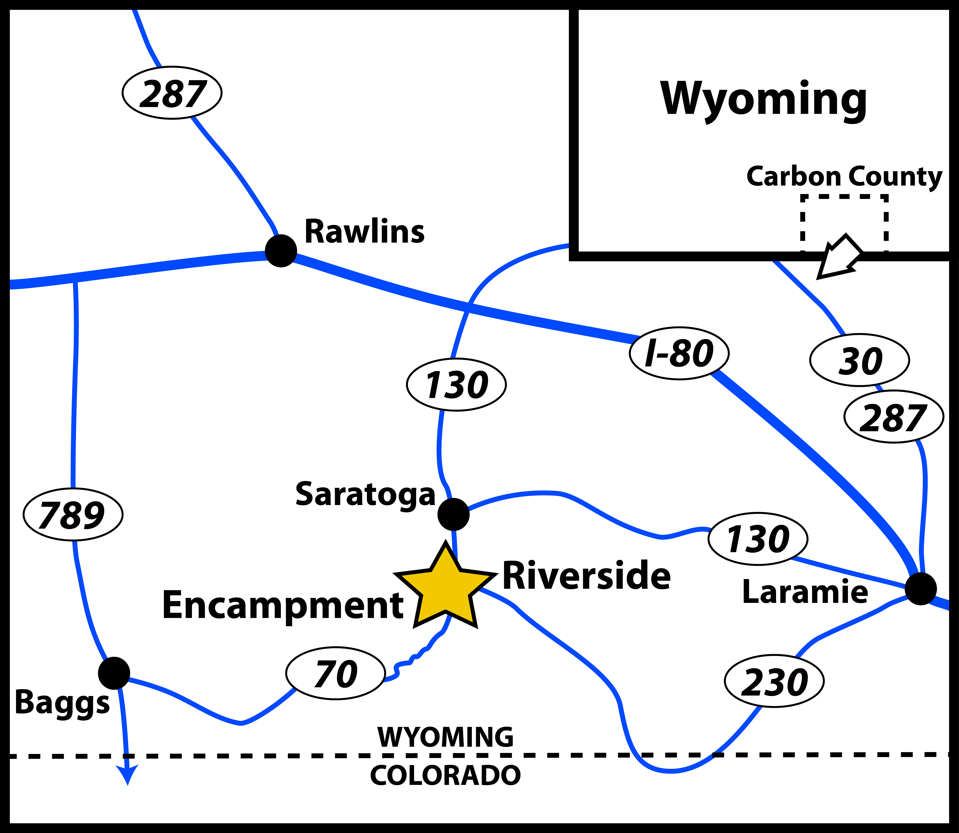 Encampment, Wyoming Map